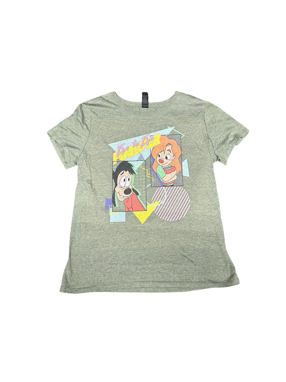 Disney Goofy Max Roxanne Eye to Eye Kids Medium Green Graphic T-Shirt